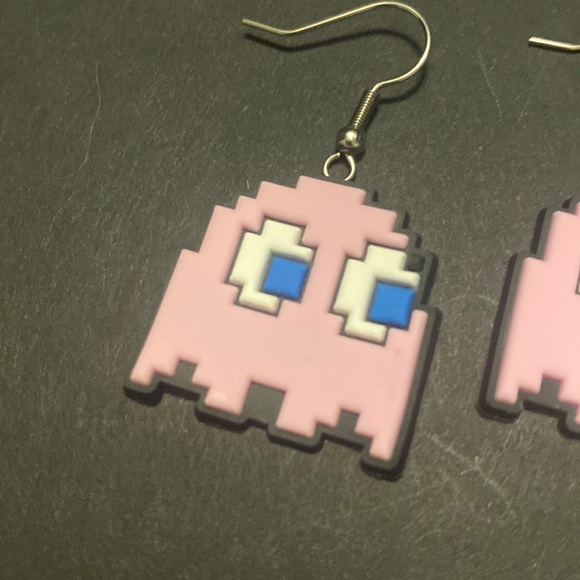 SALE NTW PAC-MAN Pink Ghost Earring - Picture 2 of 3